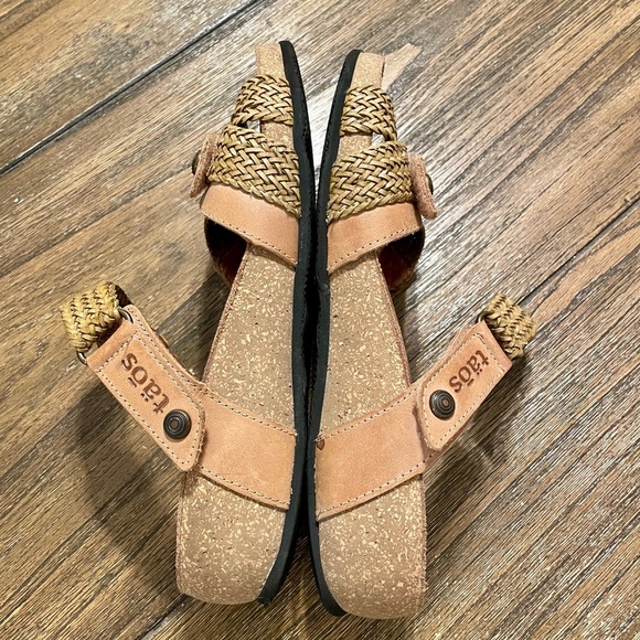Taos Sandals Women’s Size 6-6.5 Trulie Camel Slingback Strappy Leather Braided - Picture 7 of 11